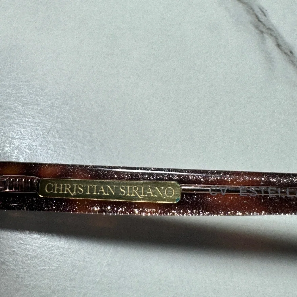 Christian Siriano CV Estelle Tortoise Shell Glitter Eyeglasses Frames 52-19-140